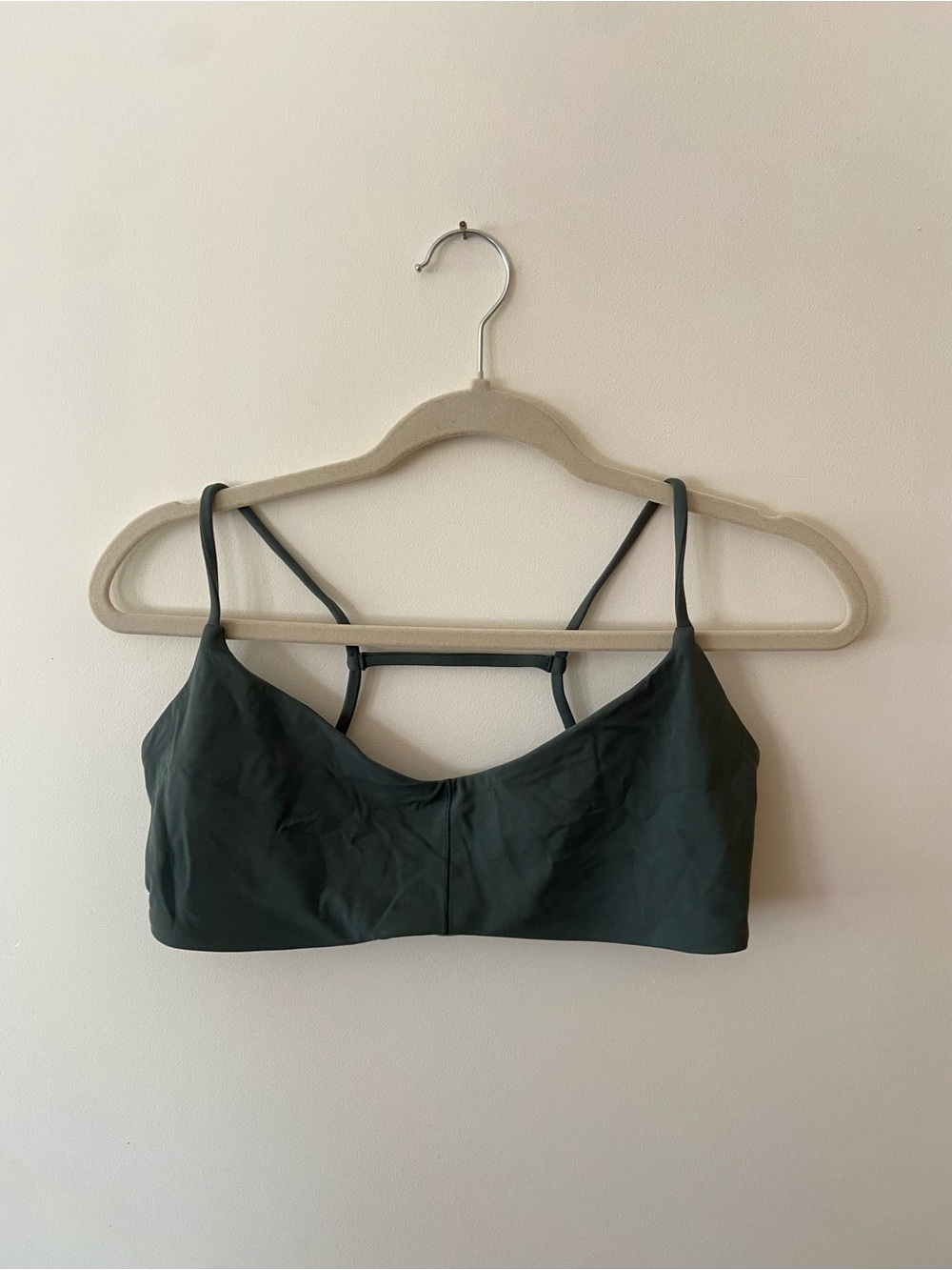 Vuori Dark Green Strappy Sports Bra